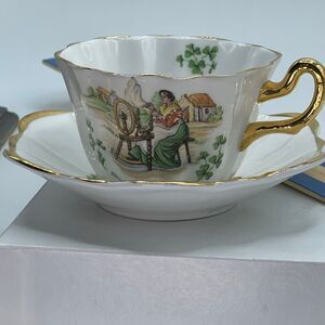 Vintage Royal Tara Fine Bone China Ireland teacup and saucer souvenir.